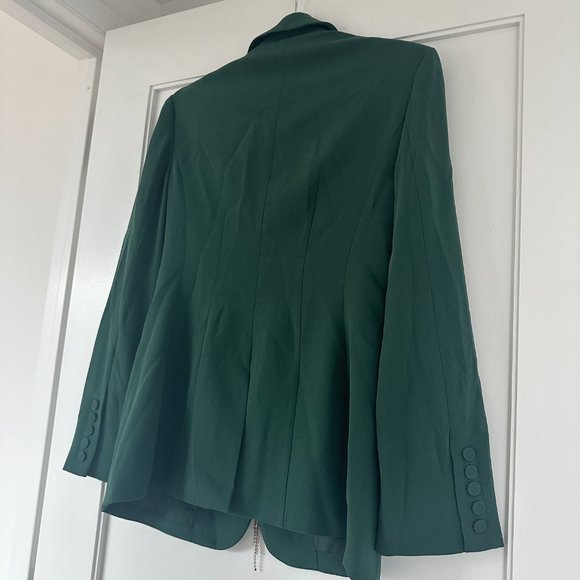 NWT Cinq à Sept Cheyenne Crepe  Blazer Jacket Rhinestone Embellished Fringe Sz 2 - Picture 9 of 9